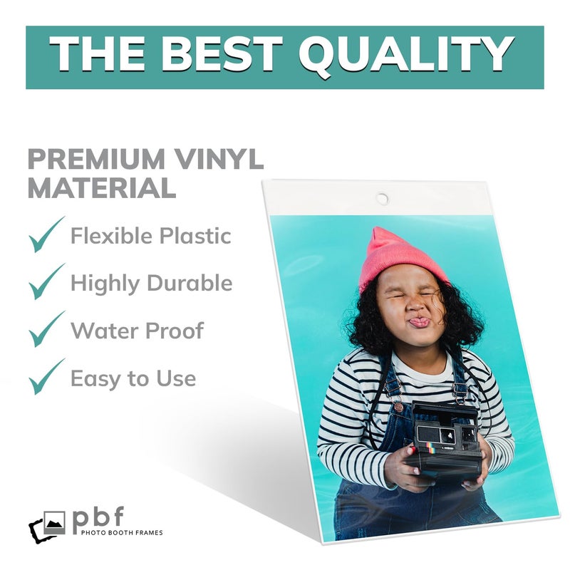 pbf PHOTO BOOTH FRAMES Photo Booth Frames - 50 Premium Vinyl Photo Booth Bookmark Sleeves for 4x6 Pictures - Image 4